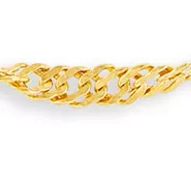 20" Singapore Chain Necklace in 24K Gold Plated Metal