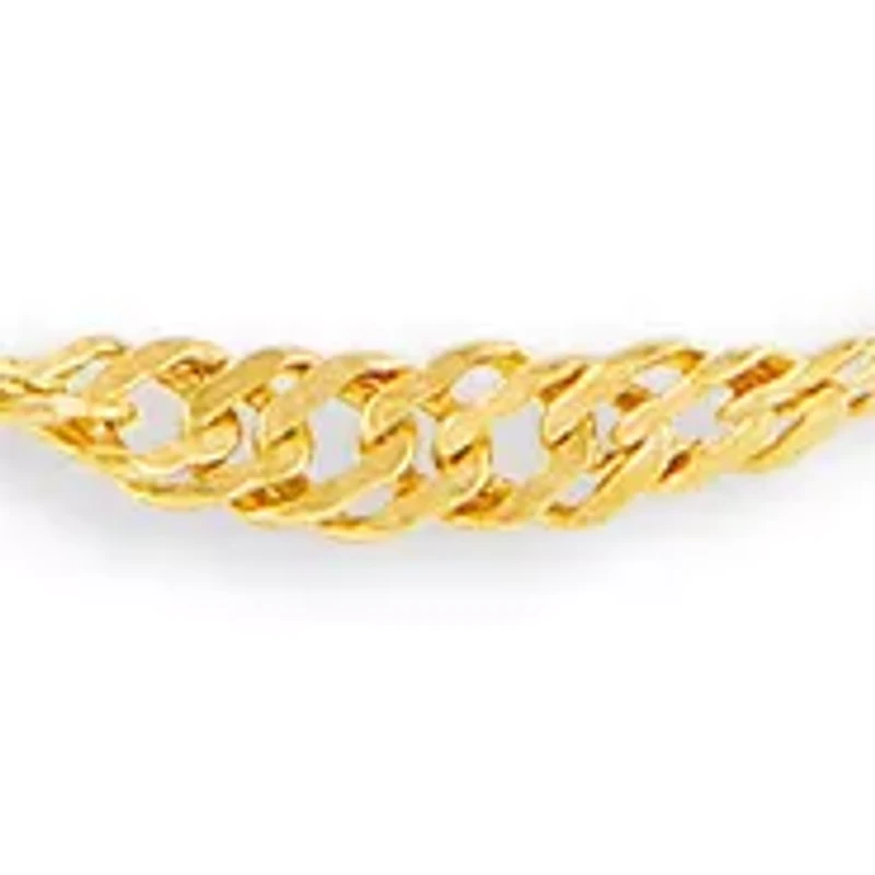 30" Singapore Chain Necklace in 24K Gold Plated Metal