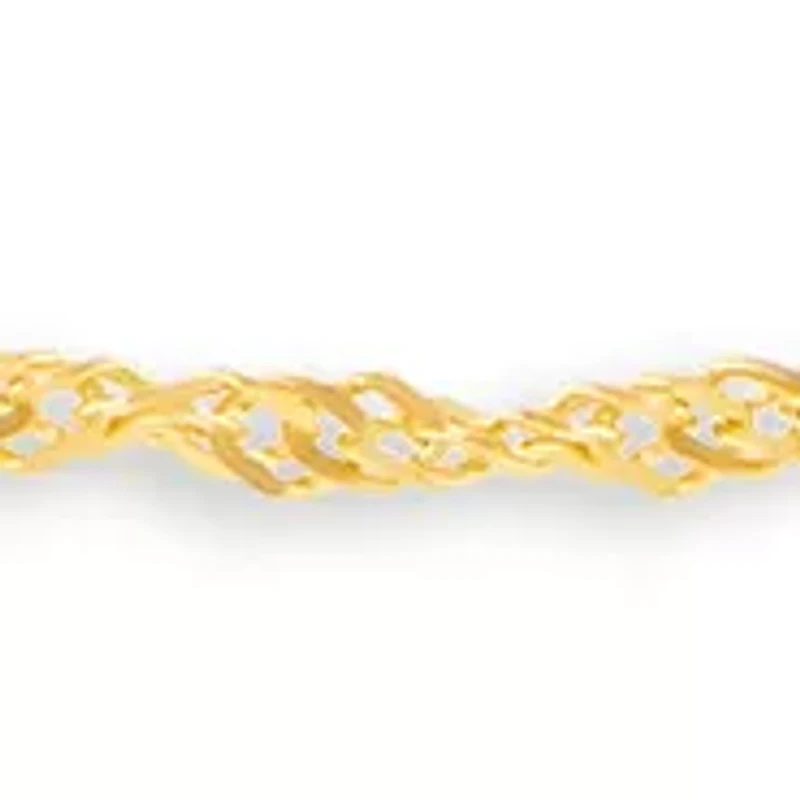 18" Singapore Chain Necklace in 24K Gold Plated Metal