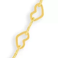 Sterling Silver Open Heart Links Chain Necklace