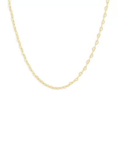 Sterling Silver Open Heart Links Chain Necklace