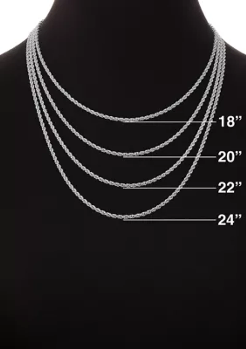 Sterling Silver Open Heart Links Chain Necklace