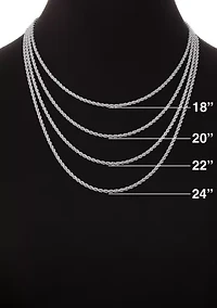 Sterling Silver Open Heart Links Chain Necklace