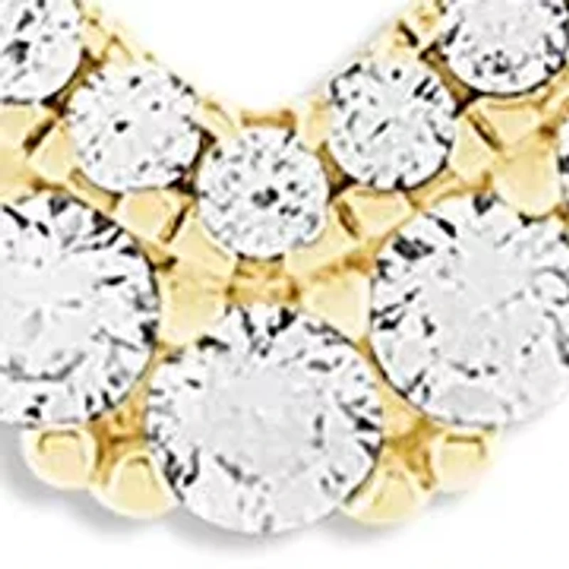 Gold Over Sterling Silver Pave CZ Heart Necklace