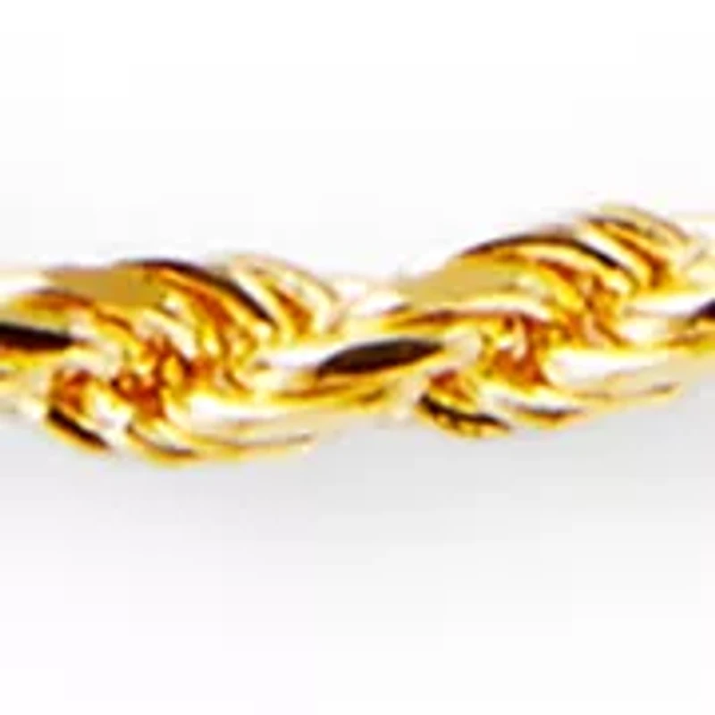 Gold Over Sterling Silver Rope Chain Necklace