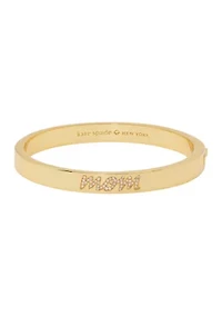 Mom Crystal Gold Tone Bangle Bracelet