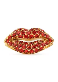 Red Pavé Lips Stud Earrings