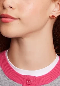 Red Pavé Lips Stud Earrings