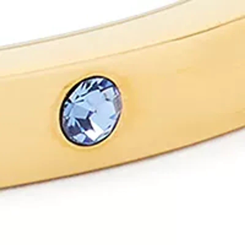 Gold Tone Metal Hinged Bangle Bracelet