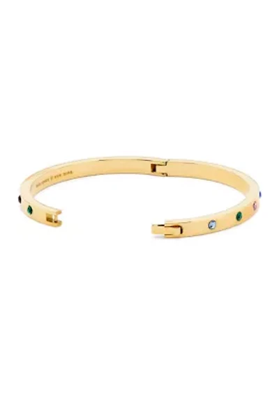 Gold Tone Metal Hinged Bangle Bracelet