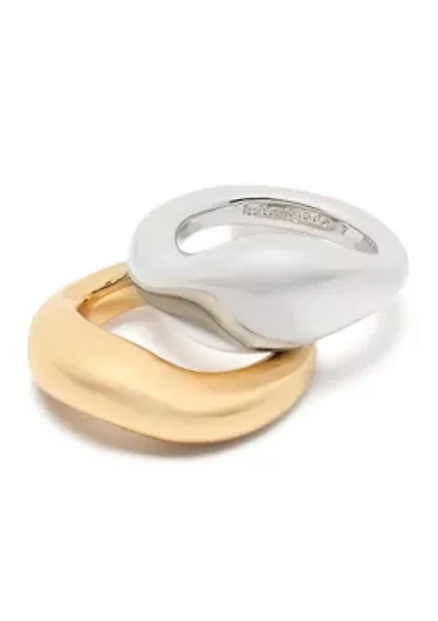 Lab Grown Molten Stacking Rings - Set of 2