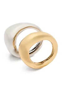 Lab Grown Molten Stacking Rings - Set of 2