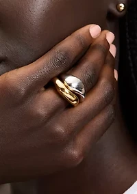 Lab Grown Molten Stacking Rings - Set of 2