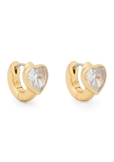 Keep Sparkling Heart Huggie Earrings