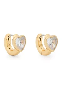 Keep Sparkling Heart Huggie Earrings