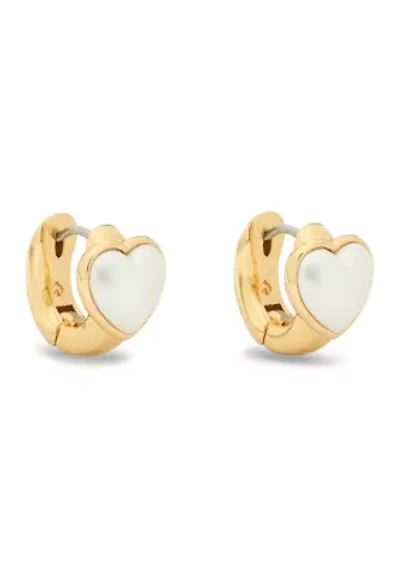 Keep Sparkling Heart Huggie Earrings