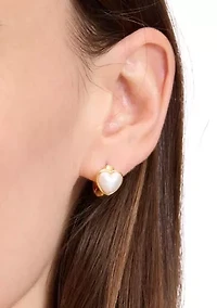 Keep Sparkling Heart Huggie Earrings