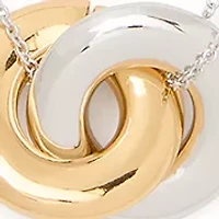 Two Tone Interlock Pendant Necklace