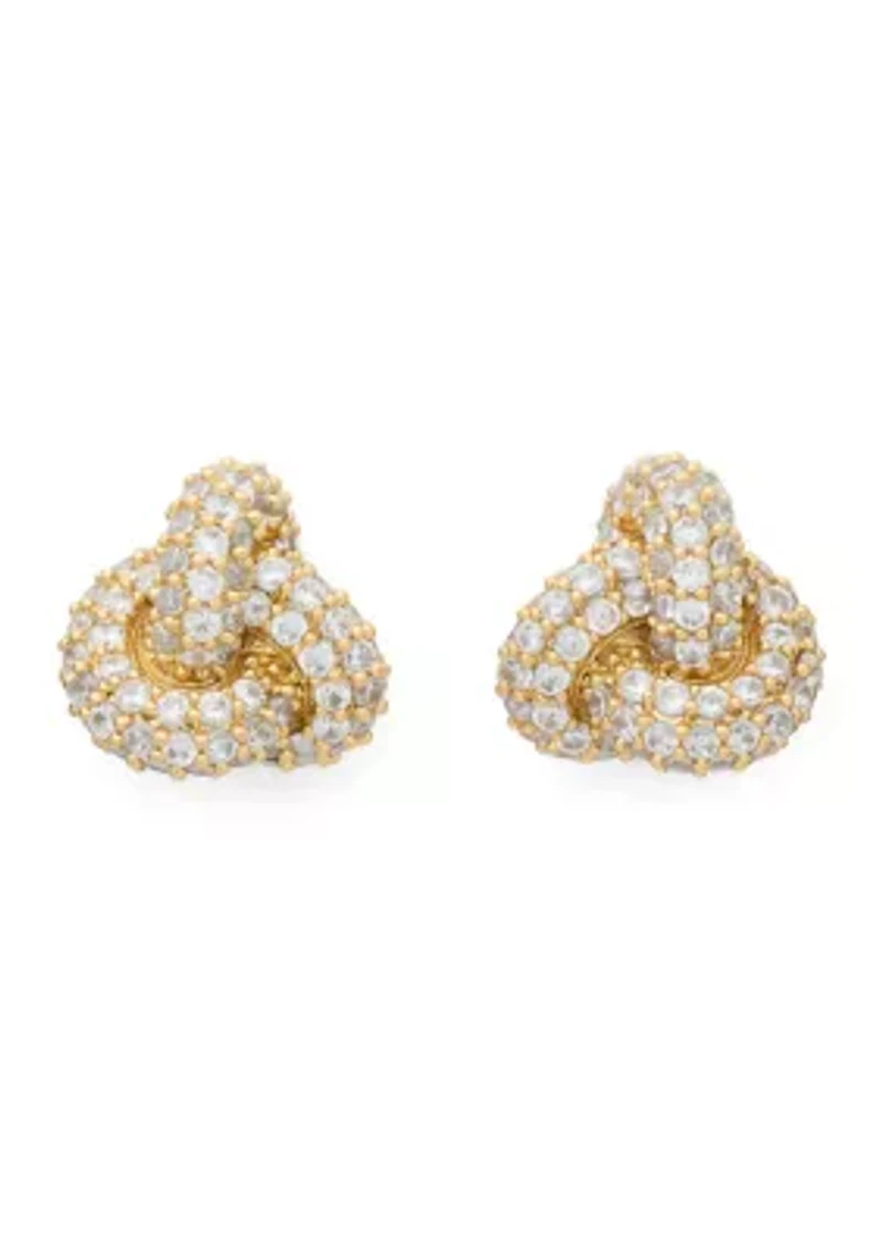 Double Knot Pave Stud Earrings