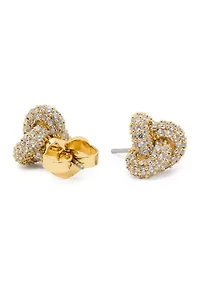 Double Knot Pave Stud Earrings