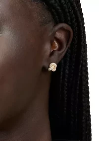 Double Knot Pave Stud Earrings