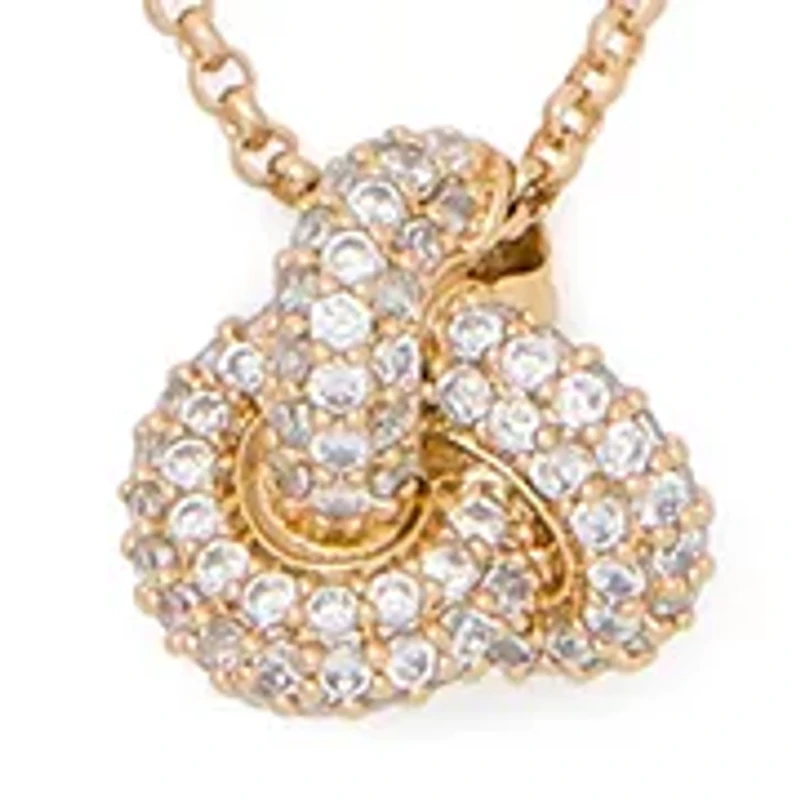 Double Knot Pave Pendant Necklace