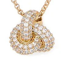 Double Knot Pave Pendant Necklace