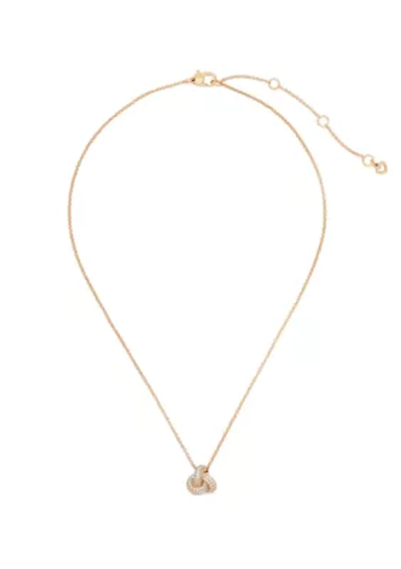 Double Knot Pave Pendant Necklace
