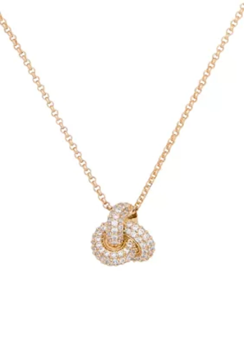 Double Knot Pave Pendant Necklace