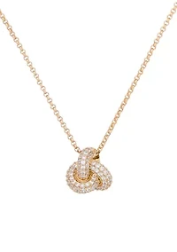 Double Knot Pave Pendant Necklace