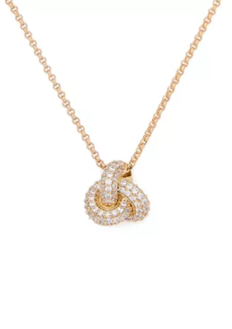 Double Knot Pave Pendant Necklace