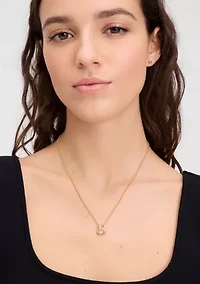 Double Knot Pave Pendant Necklace