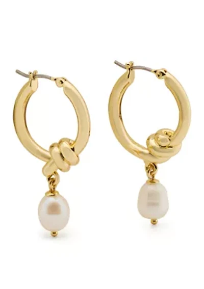 Ropes and Knots Small Drop Hoop Earrings