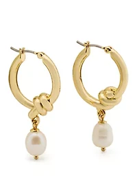 Ropes and Knots Small Drop Hoop Earrings