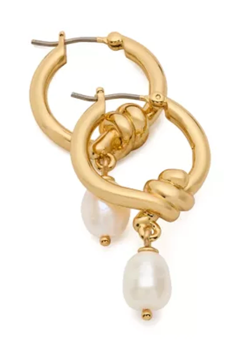 Ropes and Knots Small Drop Hoop Earrings