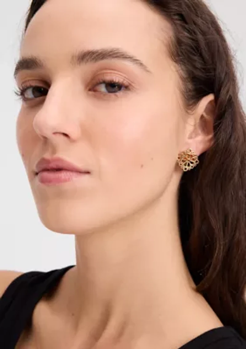 Flower Lace Stud Earrings