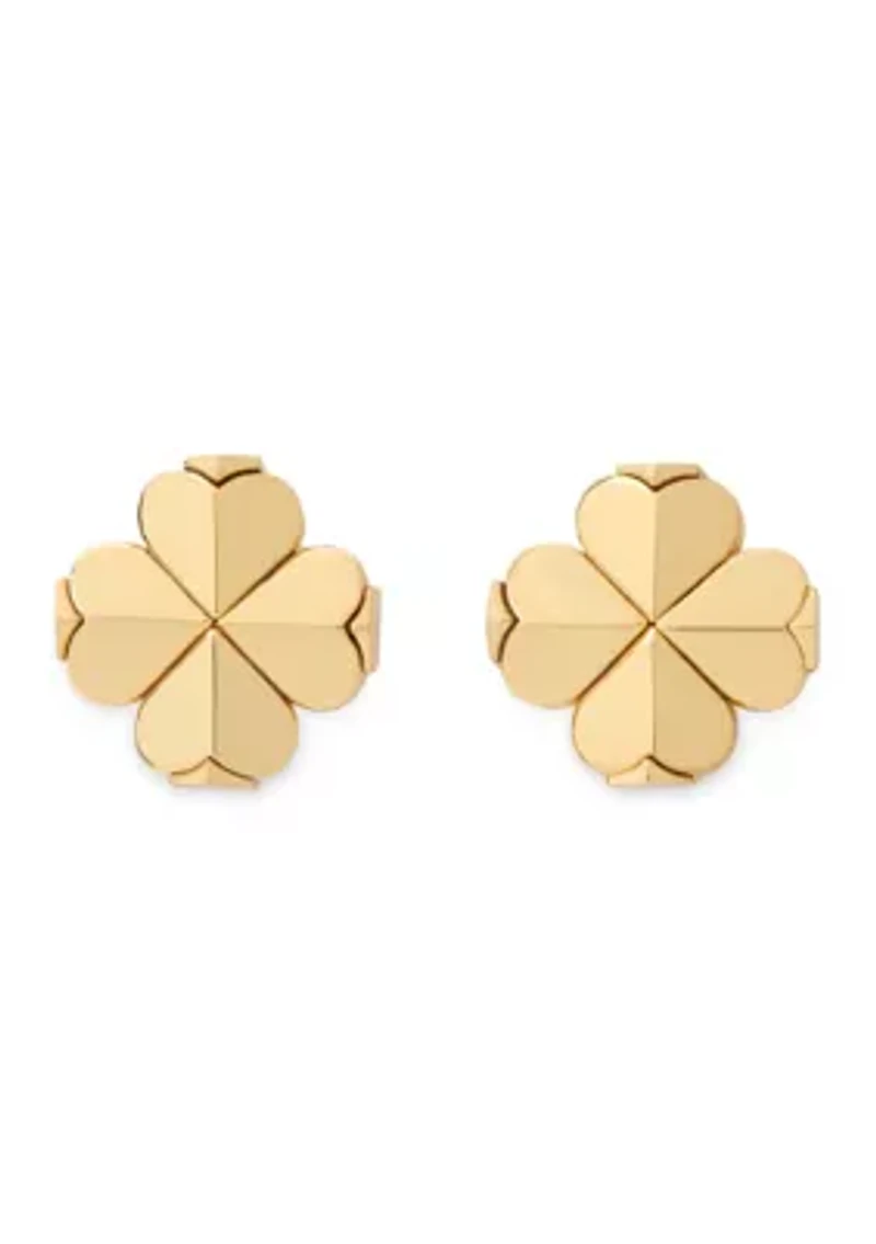 Spade Flower Gold Studs
