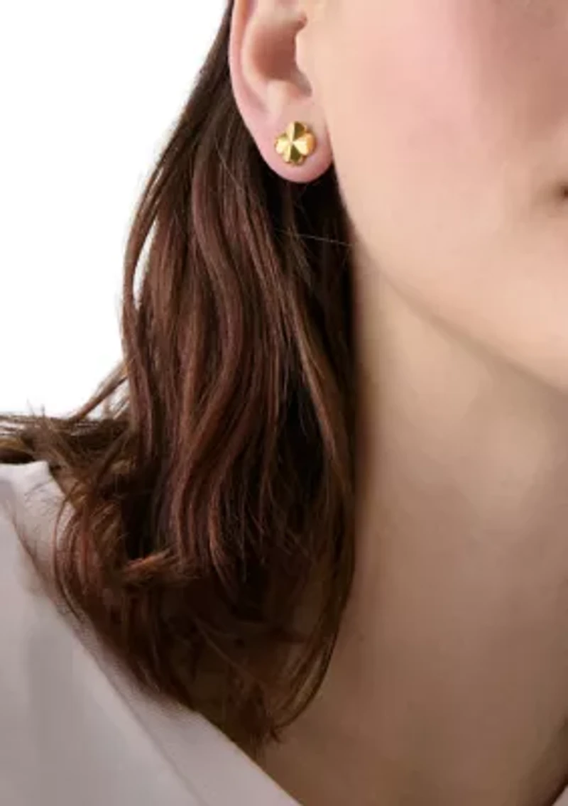 Spade Flower Gold Studs