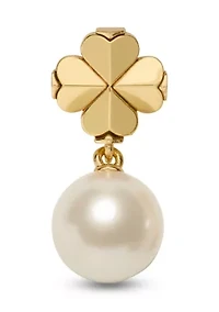 Clover White Beaded Drop Earrings