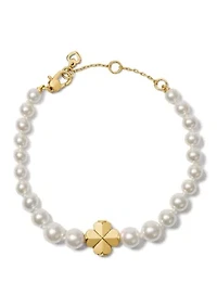Clover Charm Pearl Beaded Bracelet 