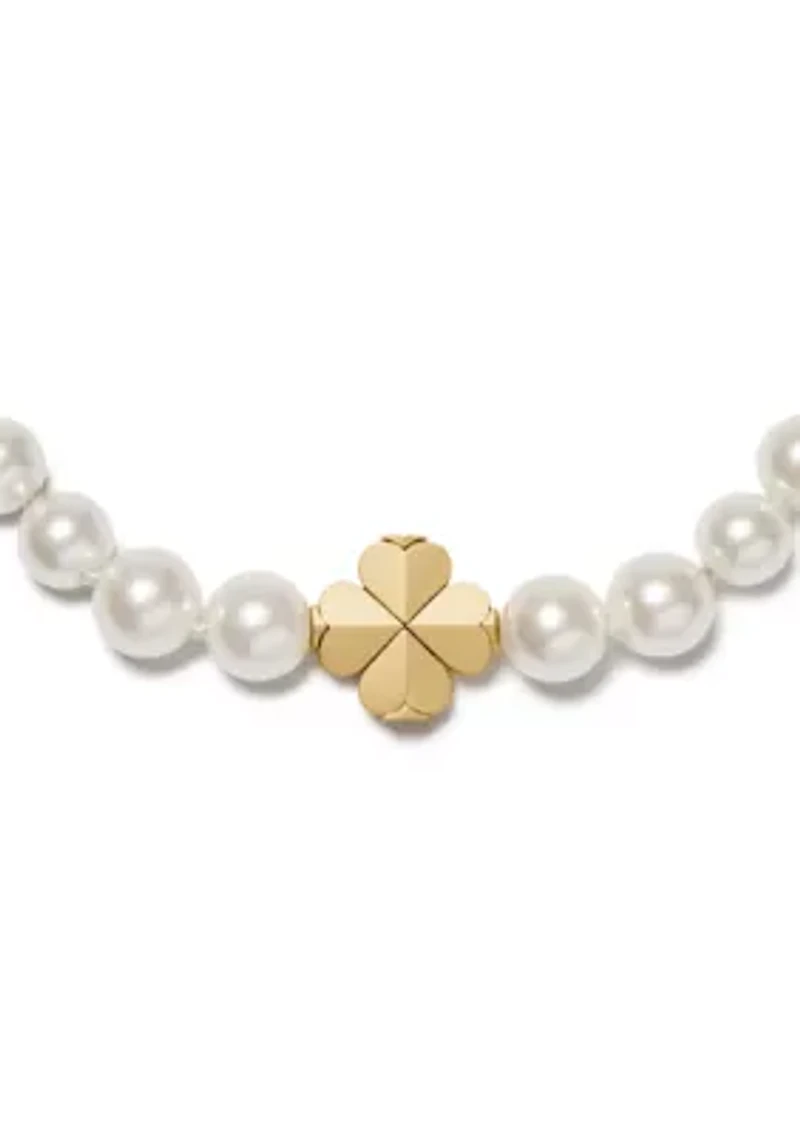 Clover Charm Pearl Beaded Bracelet 