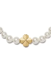 Clover Charm Pearl Beaded Bracelet 