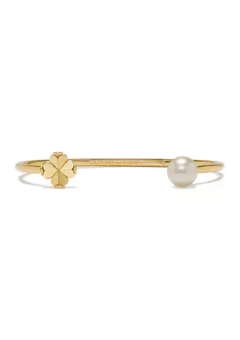 Clover Gold Tone Cuff Bracelet