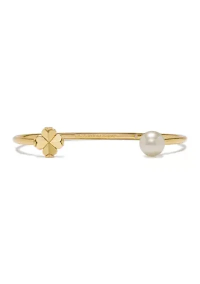 Clover Gold Tone Cuff Bracelet