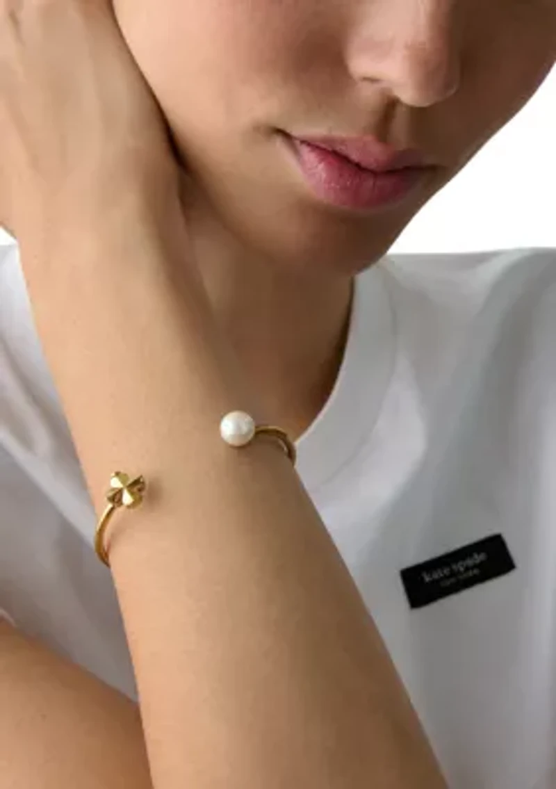 Clover Gold Tone Cuff Bracelet