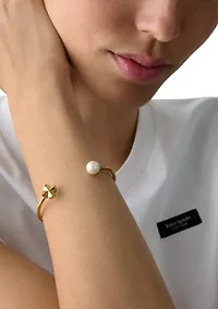Clover Gold Tone Cuff Bracelet