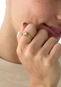 Clover Gold Tone Ring 