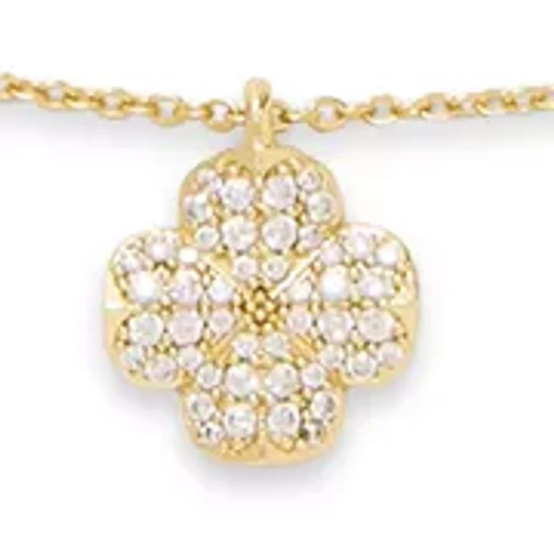 Spade Flower Pavé Mini Pendant Necklace