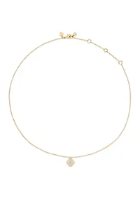 Spade Flower Pavé Mini Pendant Necklace