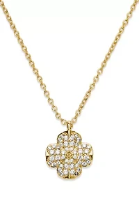 Spade Flower Pavé Mini Pendant Necklace